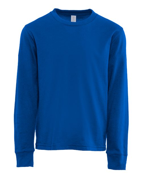 Youth Cotton Long Sleeve T-Shirt - Royal Front
