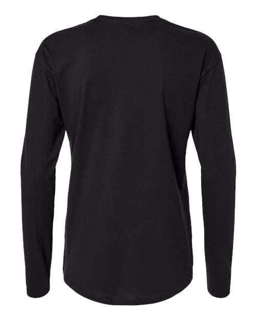 Women's Cotton Relaxed Long Sleeve T-Shirt - Black Back