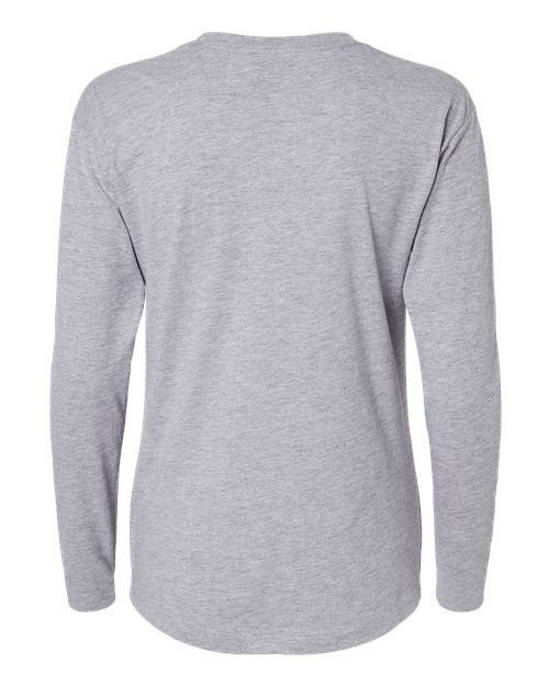 Women's Cotton Relaxed Long Sleeve T-Shirt - Heather Grey Back