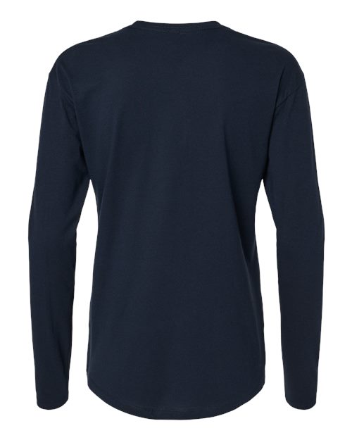 Women's Cotton Relaxed Long Sleeve T-Shirt - Midnight Navy Back