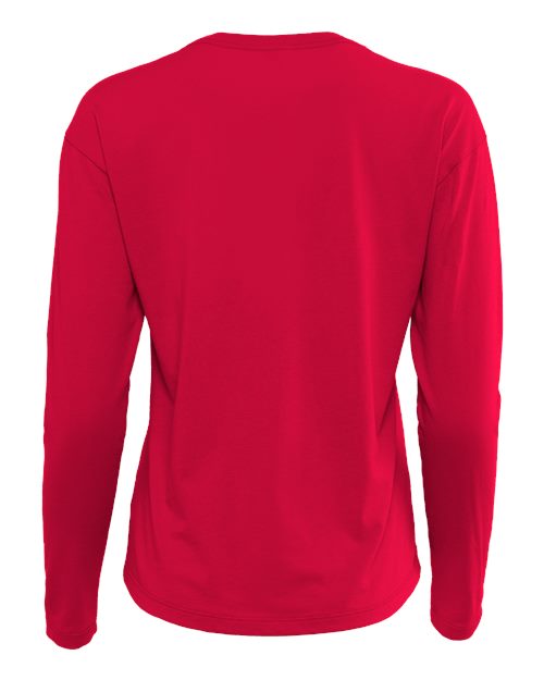 Women's Cotton Relaxed Long Sleeve T-Shirt - Red Back