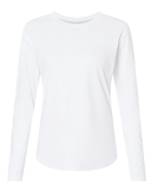 Women's Cotton Relaxed Long Sleeve T-Shirt - White Front