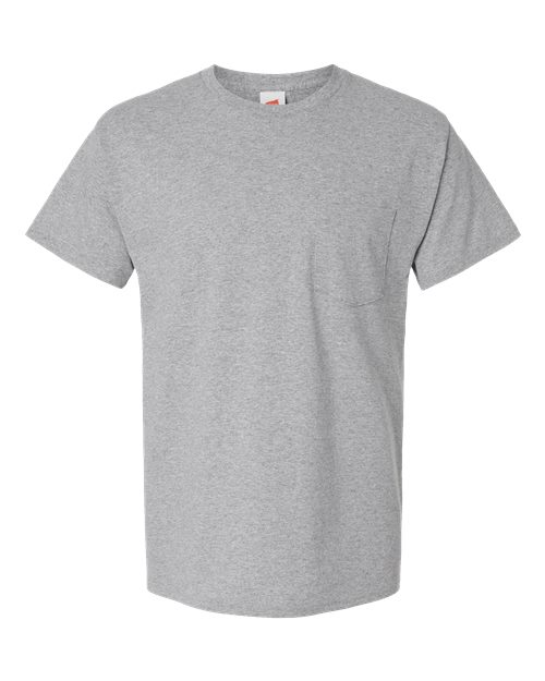 Essential-T Pocket T-Shirt - Light Steel Front