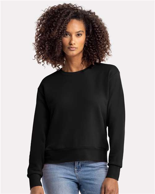 Next Level Women's Laguna Sueded Crewneck Sweatshirt - Model Front