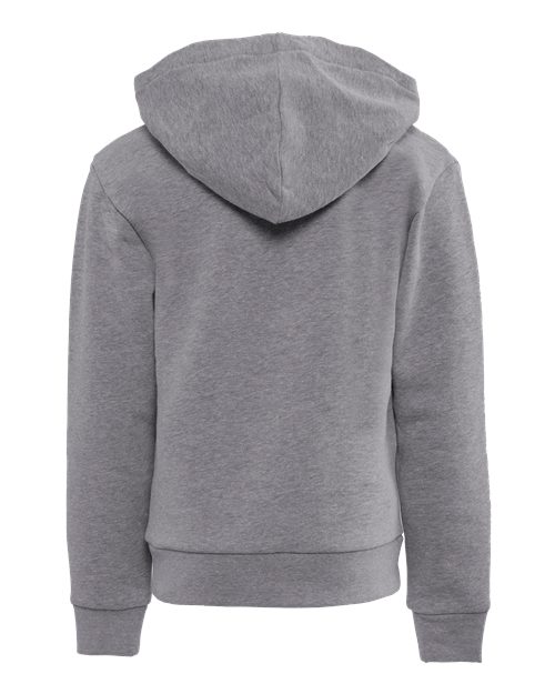 Youth Fleece Hoodie Sweatshirt - Heather Grey Back