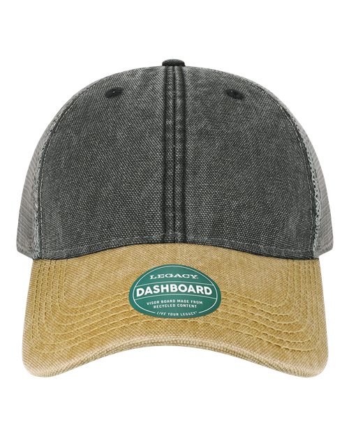 Dashboard Trucker Cap - Black/ Camel/ Grey Front