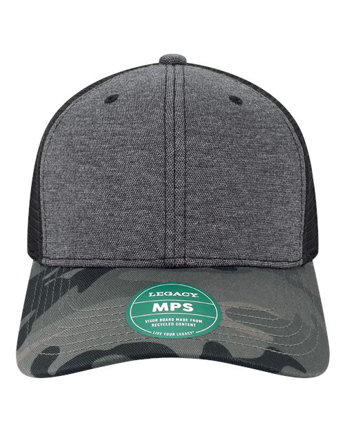 Mid-Pro Snapback Trucker Cap - Black/ Camo Front