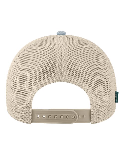 Mid-Pro Snapback Trucker Cap - Melange Light Blue/ Cardinal/ Stone Back