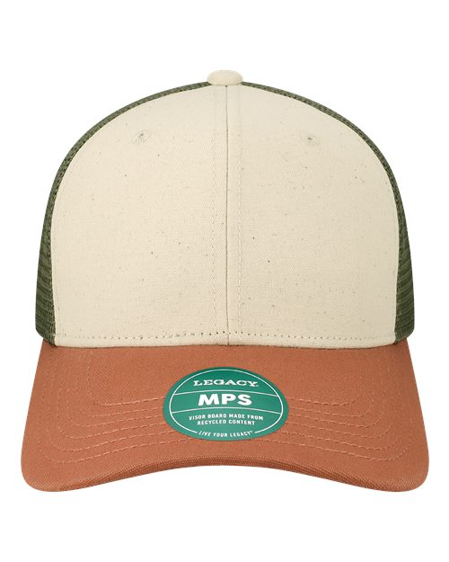 Mid-Pro Snapback Trucker Cap - Stone/ Bronze/ Light Olive Green Front