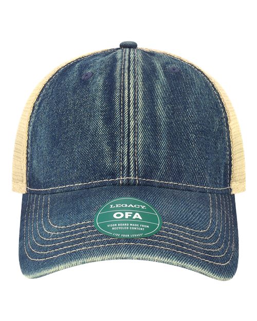 Old Favorite Trucker Cap - Blue Denim/ Khaki Front