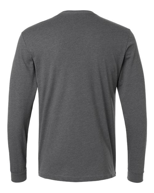 Unisex CVC Long Sleeve T-Shirt - Heather Heavy Metal Back