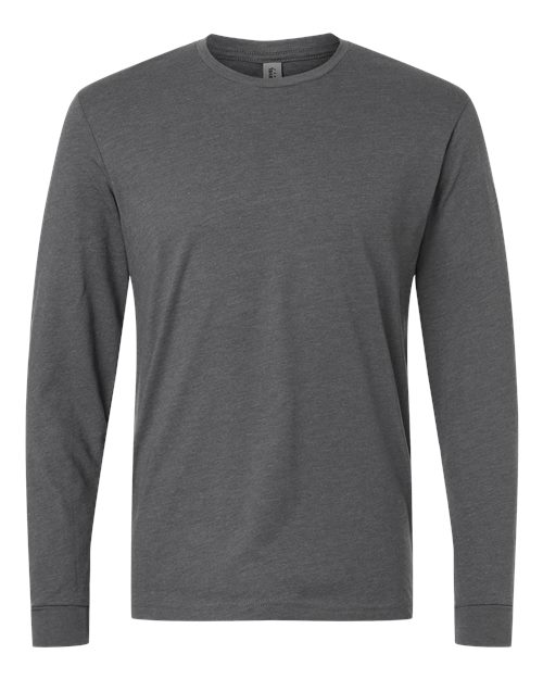 Unisex CVC Long Sleeve T-Shirt - Heather Heavy Metal Front