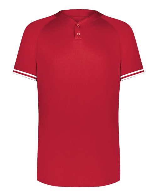 Men's Cutter Henley Jersey - Scarlet/ White Front