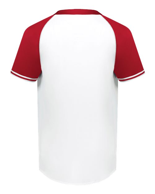 Men's Cutter Henley Jersey - White/ Scarlet Back