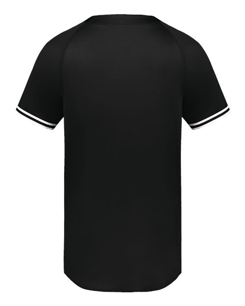 Youth Cutter Henley Jersey - Black/ White Back