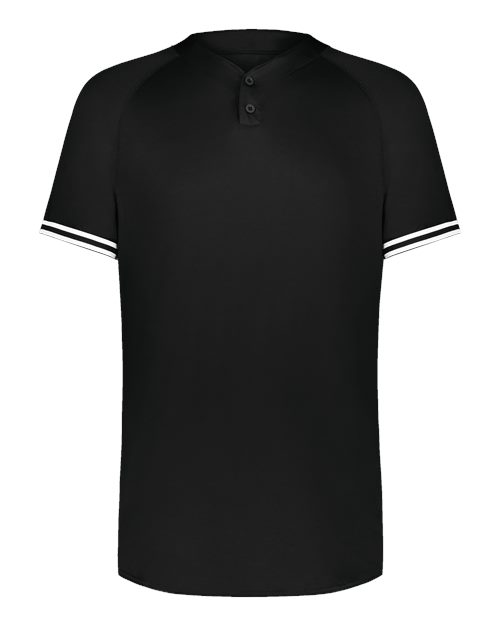 Youth Cutter Henley Jersey - Black/ White Front