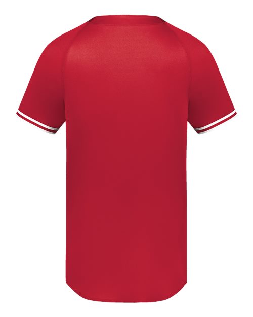Youth Cutter Henley Jersey - Scarlet/ White Back