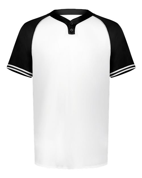 Youth Cutter Henley Jersey - White/ Black Front