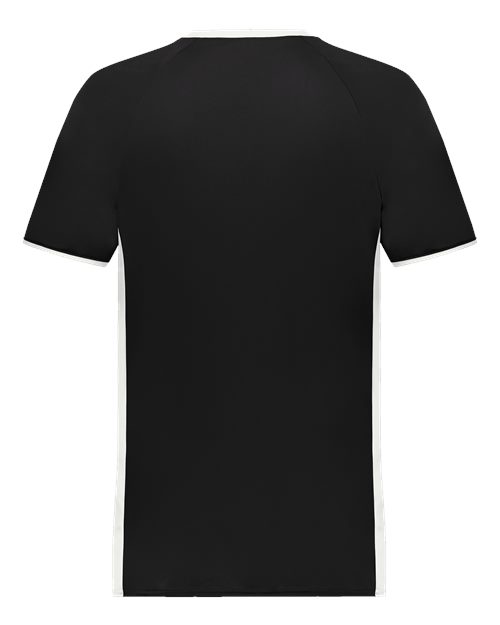 Men's Cutter V-Neck Jersey - Black/ White Back