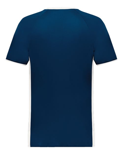 Men's Cutter V-Neck Jersey - Navy/ White Back