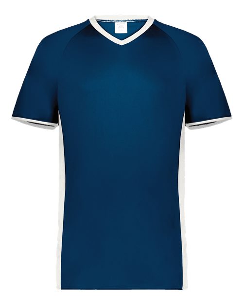 Men's Cutter V-Neck Jersey - Navy/ White Front