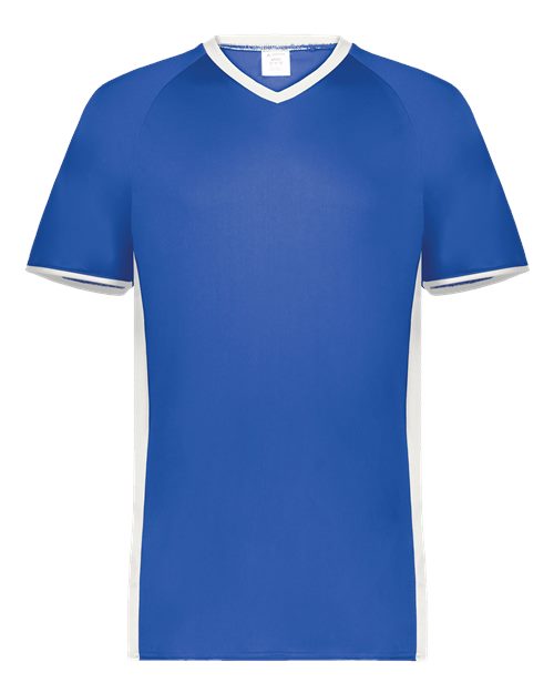 Men's Cutter V-Neck Jersey - Royal/ White Front