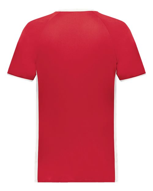 Youth Cutter V-Neck Jersey - Scarlet/ White Back