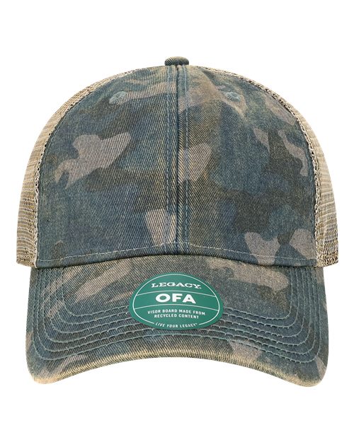 Old Favorite Trucker Cap - Navy Field Camo/ Java Front