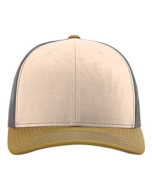 Snapback Trucker Cap - Mink Beige/ Charcoal/ Amber Gold Front
