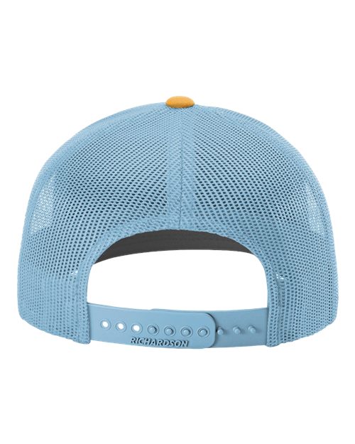 Snapback Trucker Cap - White/ Columbia Blue/ Yellow Back