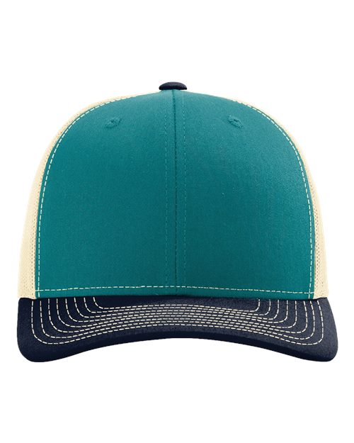 Snapback Trucker Cap - Blue Teal/ Birch/ Navy Front