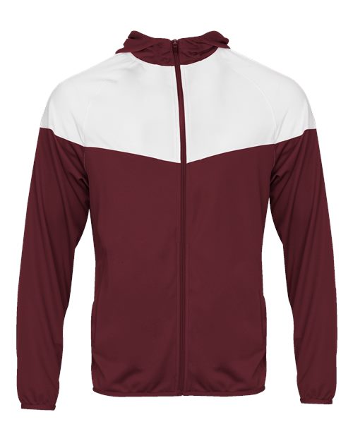 Youth Sprint Outer-Core Jacket - Maroon/ White Front