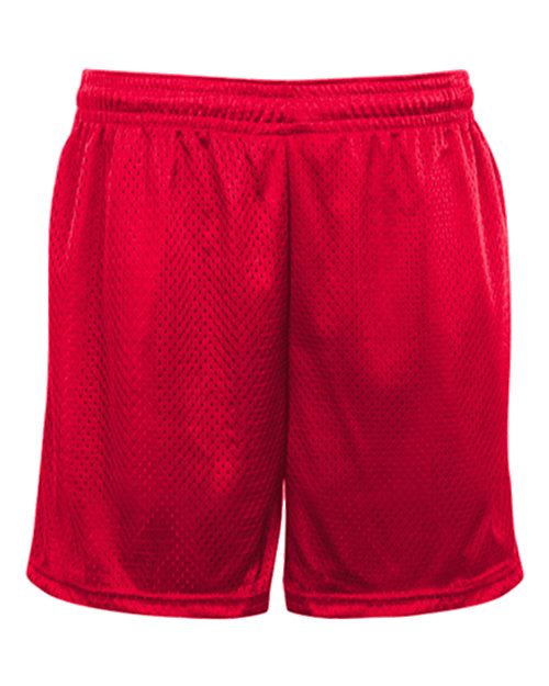 Youth Tricot 4" Mesh Shorts - Red Front