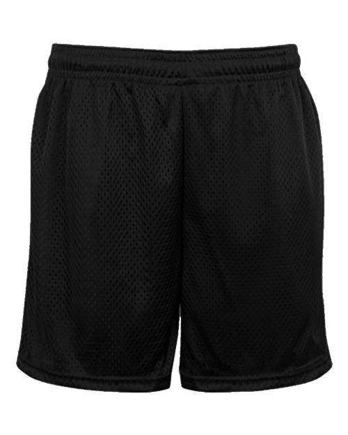 Unisex Tricot Mesh 5" Shorts - Black Front