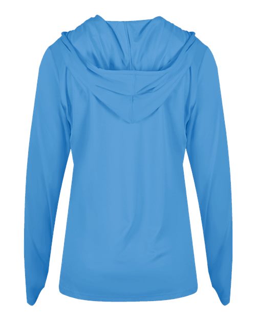 Women's B-Core Long Sleeve Hooded T-Shirt - Columbia Blue Back
