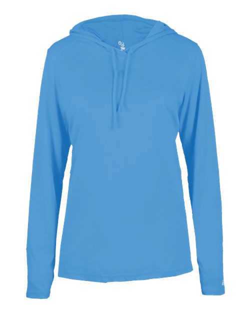 Women's B-Core Long Sleeve Hooded T-Shirt - Columbia Blue Front