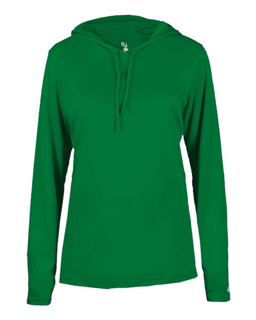 Women's B-Core Long Sleeve Hooded T-Shirt - Kelly Front