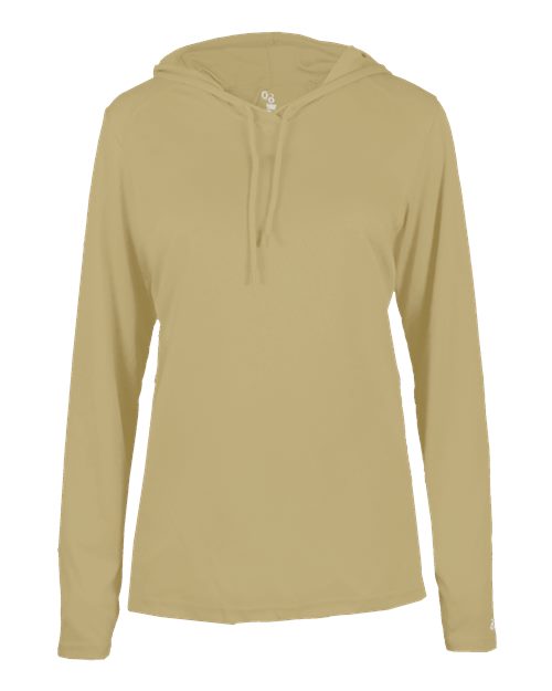 Women's B-Core Long Sleeve Hooded T-Shirt - Vegas Gold Front