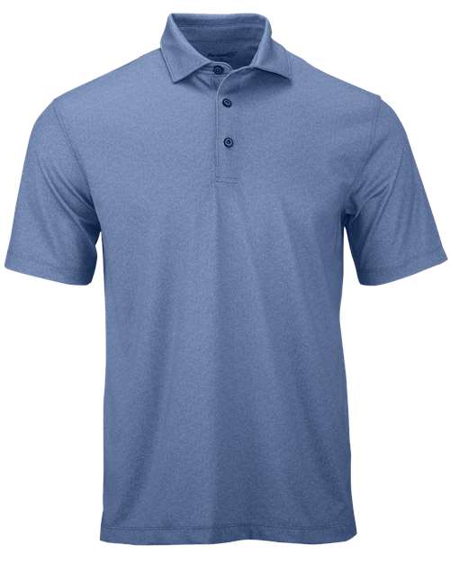 Men's Derby Sublimated Heathered Polo - Blue Heather Front