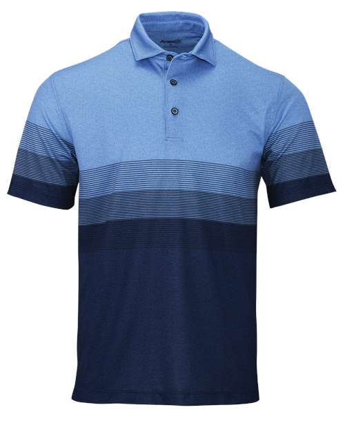 Men's Belmont Sublimated Heathered Polo - Blue Heather Front