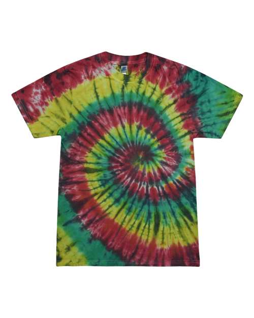 Unisex Festival Tie-Dyed Burnout T-Shirt - Rasta Front