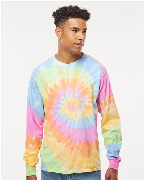 Unisex Tie-Dyed Long Sleeve T-Shirt - Prism Front