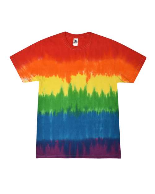 Unisex Multi-Color Tie-Dyed T-Shirt - Pride Front