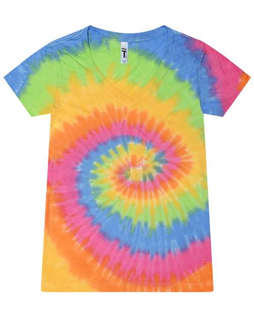 Women's Tie-Dyed V-Neck T-Shirt - Eternity Front