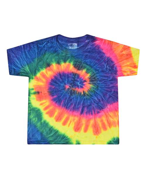 Toddler Tie-Dyed T-Shirt - Neon Rainbow Front