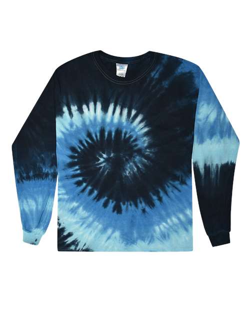Unisex Tie-Dyed Long Sleeve T-Shirt - Blue Ocean Front