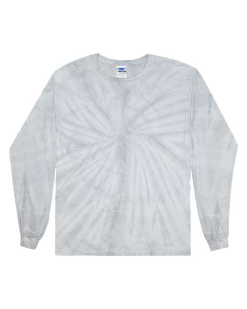 Unisex Tie-Dyed Long Sleeve T-Shirt - Spider Silver Front