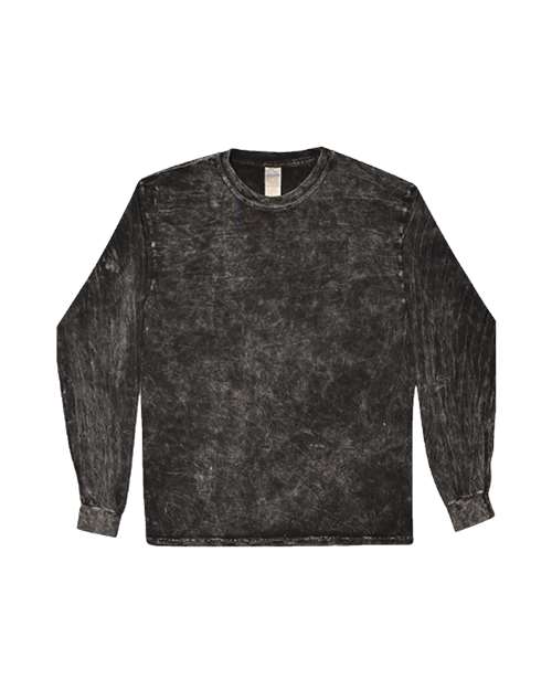 Unisex Mineral Wash Long Sleeve T-Shirt - Mineral Black Front