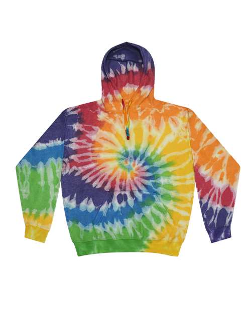 Unisex Tie-Dyed Cloud Inside-Out Fleece Hooded Sweatshirt - Prism Front