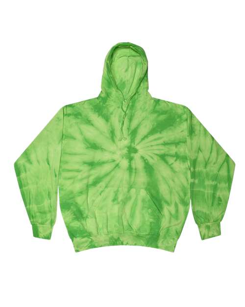 Unisex Tie-Dyed Hooded Sweatshirt - Spider Lime Front